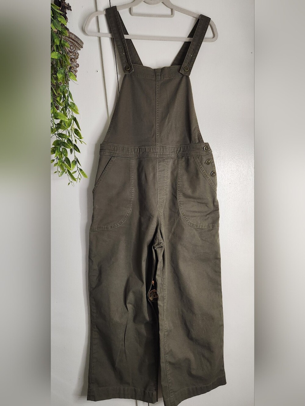 🌿 Patagonia Organic Cotton Overalls | Olive Green | Wide Leg | Size 8